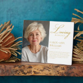 Elegantes Foto "In Love Memory" Beerdigung Fotoplatte (Seite)