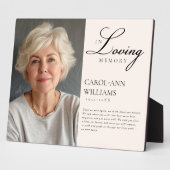 Elegantes Foto "In Love Memory" Beerdigung Fotoplatte (Seite)