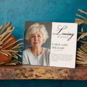 Elegantes Foto "In Love Memory" Beerdigung Fotoplatte (Seite)