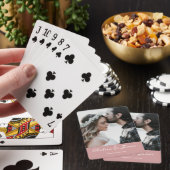 Elegantes Foto Kalligrafie Hochzeit Dusty Pink Spielkarten (In Situ)