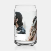 Elegantes Foto Kalligrafie-Hochzeitsfeier Dosenglas (Links)