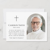 Elegantes Foto Kreuzbeerdigung Beileid Dankeskarte (Vorderseite)