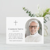 Elegantes Foto Kreuzbeerdigung Beileid Dankeskarte (Stehend Vorderseite)