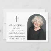 Elegantes Foto Kreuzbeerdigung Beileid Dankeskarte (Vorderseite)