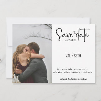 Elegantes Foto - Layout mit modernem Skript teilen Save The Date