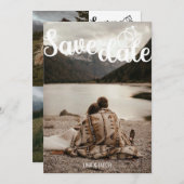 Elegantes Foto - Layout mit modernem Skript teilen Save The Date (Vorne/Hinten)