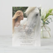 Elegantes Foto - Lebensfeiern Einladung (Stehend Vorderseite)