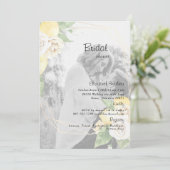 Elegantes Foto Lemons & Brautparty Einladung (Stehend Vorderseite)