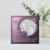 Elegantes Foto Lila Floral 30. Geburtstag Einladung (Stehend Vorderseite)