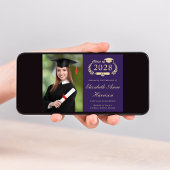 Elegantes Foto Lila Gold Uni-Abschluß Ankündigung