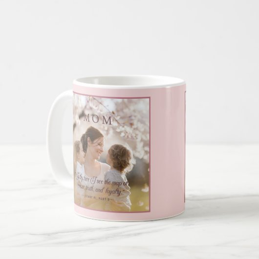 Elegantes Foto Mama Zitat Modernes Skript Kaffeetasse (Vorderseite Links)