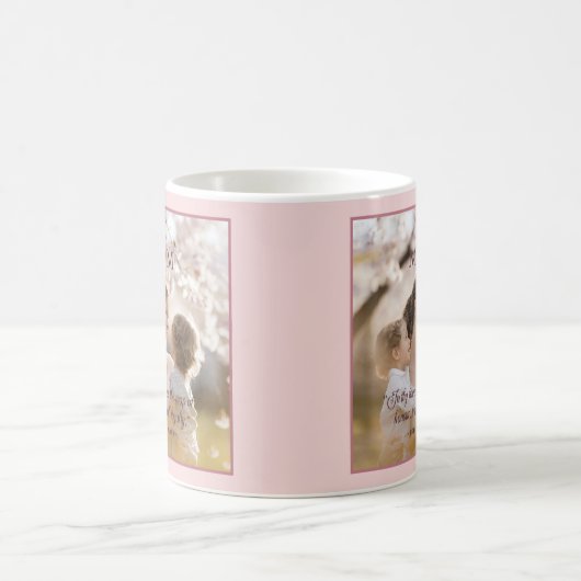 Elegantes Foto Mama Zitat Modernes Skript Kaffeetasse (Mittel)