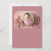 Elegantes Foto Mauve Baby Birth Announcement Card Ankündigung (Rückseite)