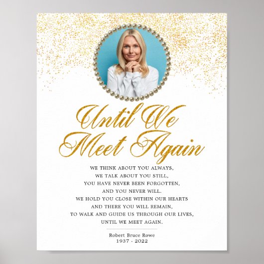 Elegantes Foto Memorial Beerdigung Gedicht Zeichen Poster (Vorne)