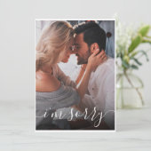 Elegantes Foto Memory - Entschuldigung Karte (Stehend Vorderseite)