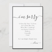 Elegantes Foto Memory - Entschuldigung Karte (Rückseite)