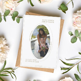 Elegantes Foto Minimalistische romantische Hochzei Einladung