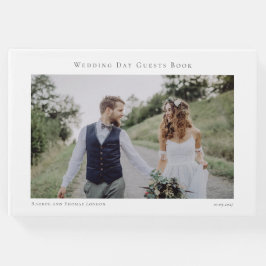 Elegantes Foto Minimalistische Skripthochzeit Gästebuch