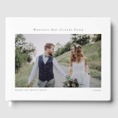 Elegantes Foto Minimalistische Skripthochzeit Gästebuch (Vorderseite)