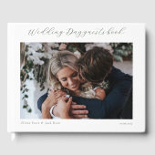 Elegantes Foto Minimalistische Skripthochzeit Gästebuch (Vorderseite)