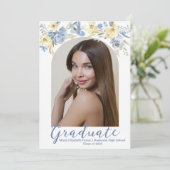 Elegantes Foto mit blaugelben Blütenblättern Ankündigung (Stehend Vorderseite)