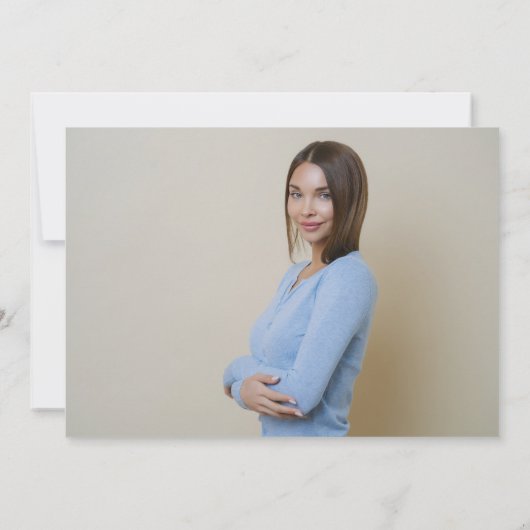 Elegantes Foto mit blaugelben Blütenblättern Ankündigung (Rückseite)