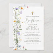 Elegantes Foto mit Blumen Einladung (Vorderseite)