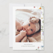 Elegantes Foto mit Blumen Einladung (Rückseite)