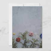 Elegantes Foto mit Blumengold Einladung zur Hochze (Rückseite)