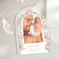 elegantes Foto mit Blumenmuster rette unsere Hochz