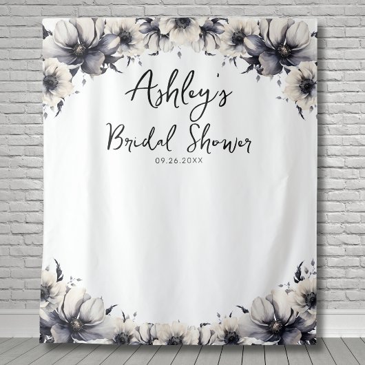 Elegantes Foto mit floralen Brautpartys Wandteppich