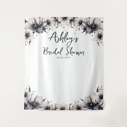 Elegantes Foto mit floralen Brautpartys Wandteppich (Vorderseite)