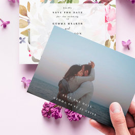Elegantes Foto mit floralen Watercolor Save The Date