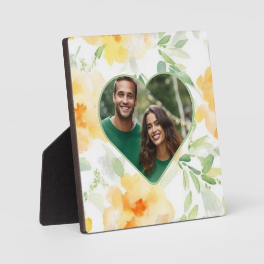 Elegantes Foto mit gelben Aquarellfarben Fotoplatte (Vorderseite)