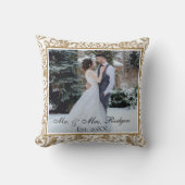 Elegantes Foto mit Glitzer-Hochzeit in Weiß und Go Kissen (Vorderseite)