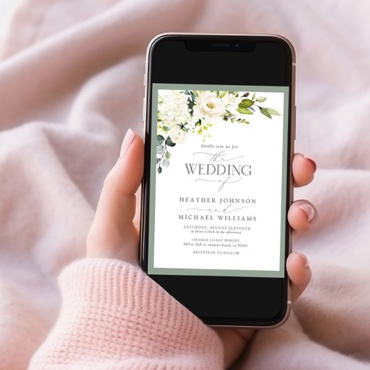 Elegantes Foto mit grauem, grün blühendem Wasser Einladung