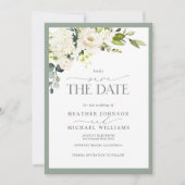 Elegantes Foto mit grauem Wasser Hochzeit Save The Date (Vorderseite)