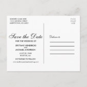 Elegantes Foto mit moderner Save the Date Verlobun Postkarte (Rückseite)