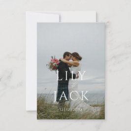Elegantes Foto mit moderner Typografie rsvp-Karte RSVP Karte