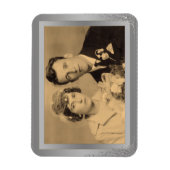 Elegantes Foto mit silberfarbenem Rahmen Magnet (Vertikal)