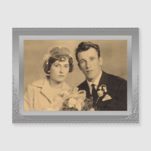 Elegantes Foto mit silberfarbenem Rahmen Magnetkarte