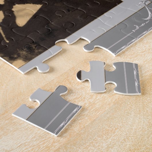 Elegantes Foto mit silberfarbenem Rahmen Puzzle (Seite)