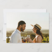 Elegantes Foto mit sonnigen Gratisgetränken Save The Date (Rückseite)