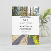 Elegantes Foto mit tropischen Holzbäumen Einladung (Stehend Vorderseite)