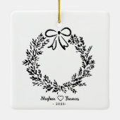 Elegantes Foto mit verheirateter Liebe Keramikornament (Rückseite)