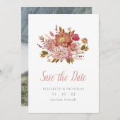 Elegantes Foto mit Wasserfarben Save The Date (Vorne/Hinten)