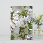 Elegantes Foto mit weißer Blüte Briefpapier (Stehend Vorderseite)