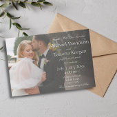 elegantes Foto mit weißer Schrift Einladung