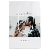 Elegantes Foto Mittlere Geschenktüte (Rückseite)