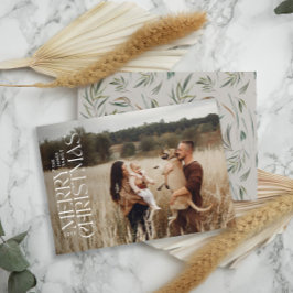 Elegantes Foto modern minimalistisch naturbotanisc Feiertagskarte